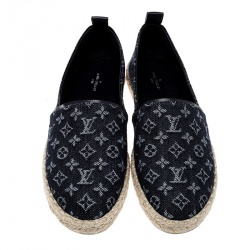 مملوكة مسبقًا حذاء إسبادريل لوي فيتون واترفول دنيم مونوغرامي أزرق مقاس 38.5