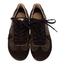 مملوكة مسبقًا Louis Vuitton Brown Offshore Sneakers In Mix Patchwork Size 37.5