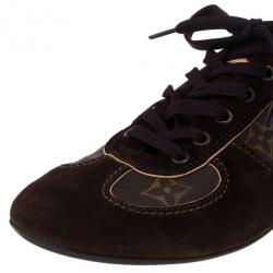 مملوكة مسبقًا Louis Vuitton Brown Offshore Sneakers In Mix Patchwork Size 37.5