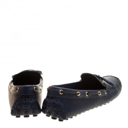 Pre Owned حذاء لوفرز لوي فيتون غلوريا جلد أيبي زرقاء مقاس 38