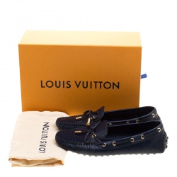 Pre Owned حذاء لوفرز لوي فيتون غلوريا جلد أيبي زرقاء مقاس 38