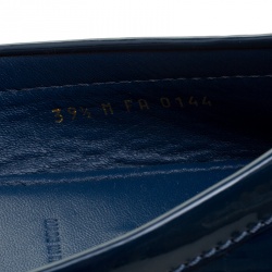 Pre Owned Louis Vuitton Blue Patent Leather Oxford Loafers Size 39.5