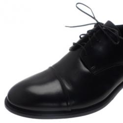 مملوكة مسبقًا Louis Vuitton Glazed Leather Diplomacy Derby Oxfords Size 37.5