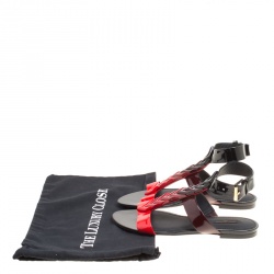 Pre Owned صندل لوي فيتون غلادياتور فلات ألوان فاتحة جلد لامع متدرج ثلاثي اللون مقاس 39