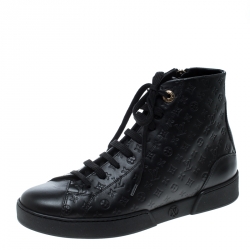 Louis Vuitton Black Empreinte Leather Stellar High Top Sneakers Size 37.5