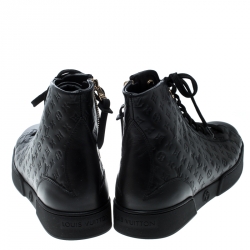 Louis Vuitton Black Empreinte Leather Stellar High Top Sneakers Size 37.5
