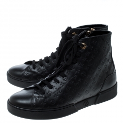 Louis Vuitton Black Empreinte Leather Stellar High Top Sneakers Size 37.5