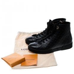 Louis Vuitton Black Empreinte Leather Stellar High Top Sneakers Size 37.5