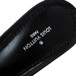 مملوكة مسبقًا Louis Vuitton Black Satin Madeleine Slide Mule Sandals Size 37.5