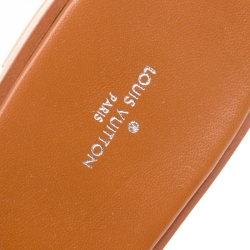 Pre Owned Louis Vuitton Brown Patent Monogram Canvas Lock It Flat Slides Size 39