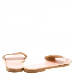 Pre Owned حذاء سلايدز فلات لوي فيتون لوك إيت كانفاس لآزور دامييه مقاس 39.5