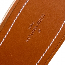 مملوكة مسبقًا حذاء سلايدز لوي فيتون فلات لوك إيت جلد أحمر مقاس 37