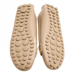 مملوكة مسبقًا Louis Vuitton Beige Leather Penny Loafers Size 34