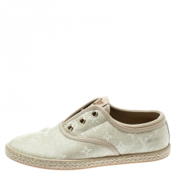 Louis Vuitton Beige Monogram Canvas Laceless Espadrille Sneakers Size 36