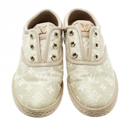 Louis Vuitton Beige Monogram Canvas Laceless Espadrille Sneakers Size 36