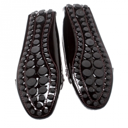 Pre Owned حذاء لوفرز أوكسفورد لوي فيتون جلد لامع أحمر داكن مقاس 38.5