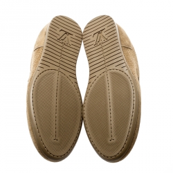 مملوكة مسبقًا Louis Vuitton Beige Perforated Suede Low Top Sneakers Size 36