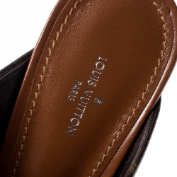 Pre Owned صندل سلايد لوي فيتون نوراما كانفاس وردي/بني مونوغرامي مقاس 37