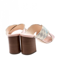 مملوكة مسبقًا Louis Vuitton Damier Azur Canvas Panorama Slide Mule Sandals Size 37