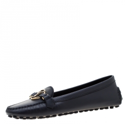 Louis Vuitton LV Icon Leather Loafers Navy Blue