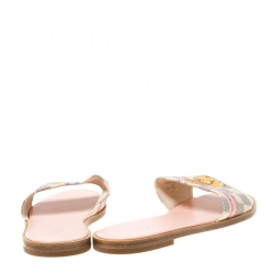 مملوكة مسبقًا حذاء سلايدز فلات لوي فيتون لوك إيت كانفاس آزور دامييه مقاس 39