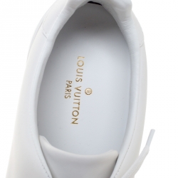 Louis Vuitton White Leather Logo Low Top Sneakers Size 40