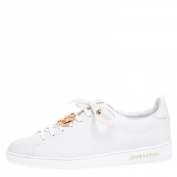 Louis Vuitton White Leather Logo Low Top Sneakers Size 40