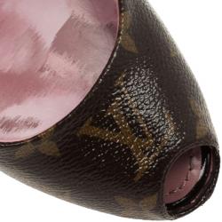 مملوكة مسبقًا Louis Vuitton Monogram Canvas Rosemary Peep Toe Platform Pumps Size 37.5