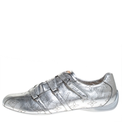 مملوكة مسبقًا Louis Vuitton Silver Mahina Leather Trainers Size 39.5