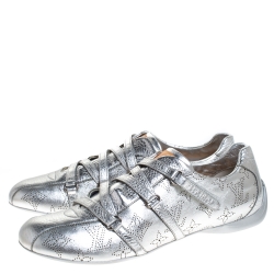 مملوكة مسبقًا Louis Vuitton Silver Mahina Leather Trainers Size 39.5