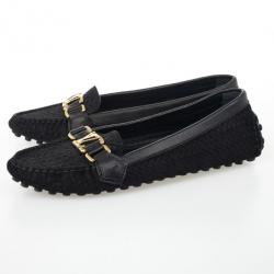 Louis Vuitton Black Suede Oxford Loafers Size 39
