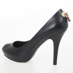 Pre Owned Louis Vuitton Black Leather Oh Really! Peep Toe Pumps Size 37