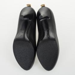 Pre Owned Louis Vuitton Black Leather Oh Really! Peep Toe Pumps Size 37