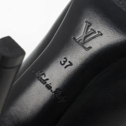Pre Owned Louis Vuitton Black Leather Oh Really! Peep Toe Pumps Size 37