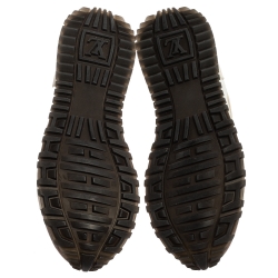 Pre Owned Louis Vuitton White Leather And Mesh Monogram Reverse Run Away Sneakers Size 37