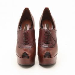 مملوكة مسبقًا Louis Vuitton Brown Leather Lace Pumps Size 37