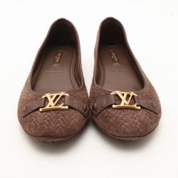 مملوكة مسبقًا Louis Vuitton Suede Oxford Ballerina Flats Size 37.5