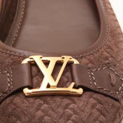 مملوكة مسبقًا Louis Vuitton Suede Oxford Ballerina Flats Size 37.5
