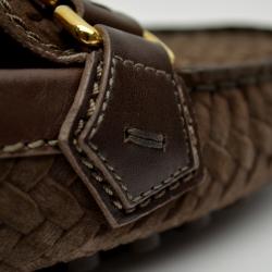 مملوكة مسبقًا Louis Vuitton Brown Oxford Suede Calf Loafers Size 37.5