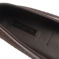 مملوكة مسبقًا حذاء فلات لوي فيتون أوكسفورد جلد سويدي بني مقاس 39