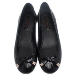 مملوكة مسبقًا حذاء باليرينا لوي فيتون إلكتريك ديبي جلد أسود أيبي مقاس 39