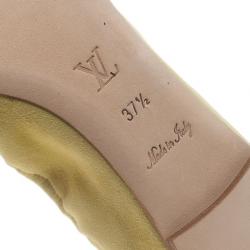 مملوكة مسبقًا Louis Vuitton Yellow Suede and Leather Elba Ballet Flats Size 37.5