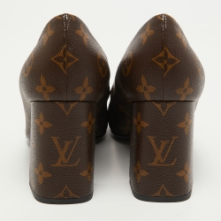 Pre Owned Louis Vuitton Monogram Canvas Madeleine Square Toe Pumps Size 41 