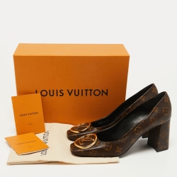 Pre Owned Louis Vuitton Monogram Canvas Madeleine Square Toe Pumps Size 41 