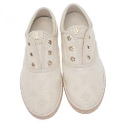 Pre Owned حذاء رياضي لوي فيتون مونوجرام أبيض إسبادرية مقاس 38.5