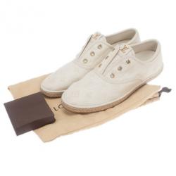 Pre Owned حذاء رياضي لوي فيتون مونوجرام أبيض إسبادرية مقاس 38.5