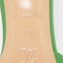 Louis Vuitton Green Leather Revival Slides Size 40 