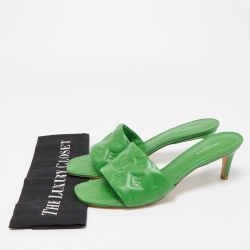 Louis Vuitton Green Leather Revival Slides Size 40 