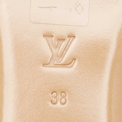 Louis Vuitton Silver Leather Revival Flat Slides Size 38