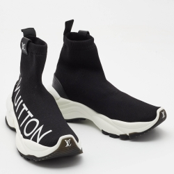 Pre Owned حذاء رياضي لوي فيتون قماش تريكو أسود بعنق مرتفع مقاس 38